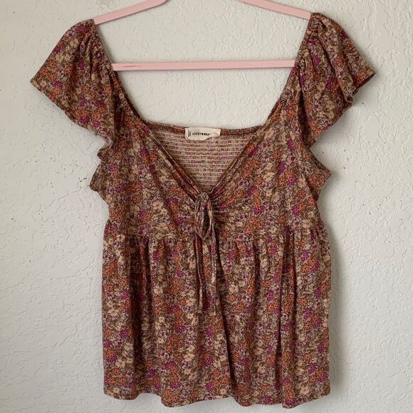 Lucky Brand Multicolor Floral Tank Size L - Picture 1 of 11
